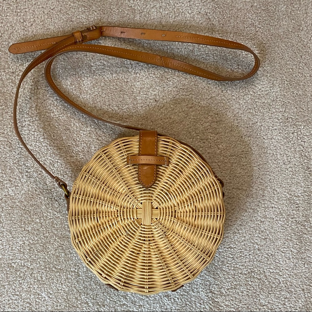 J.CREW Round Wicker Crossbody